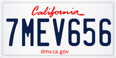 CA license plate 7MEV656