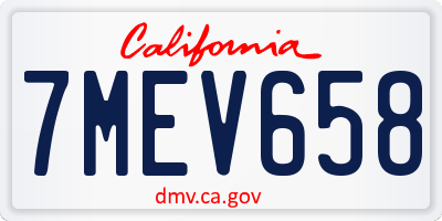 CA license plate 7MEV658