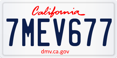 CA license plate 7MEV677