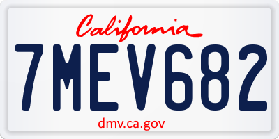CA license plate 7MEV682