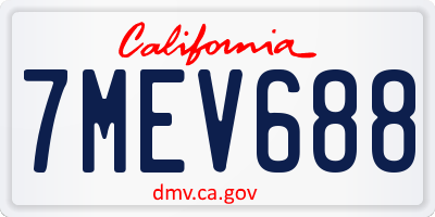 CA license plate 7MEV688