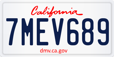 CA license plate 7MEV689