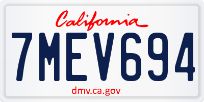 CA license plate 7MEV694