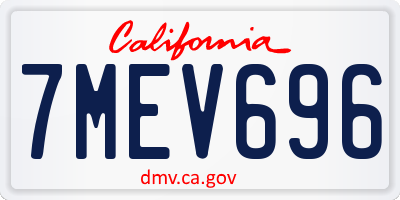 CA license plate 7MEV696