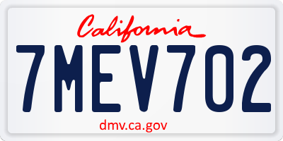 CA license plate 7MEV702