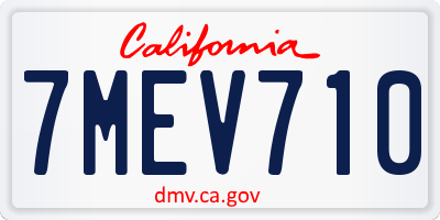 CA license plate 7MEV710