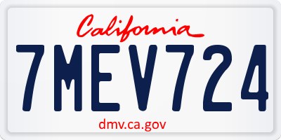 CA license plate 7MEV724