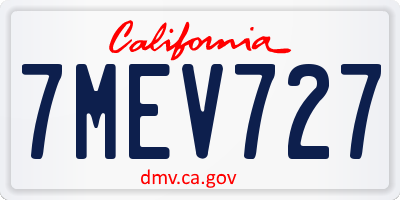 CA license plate 7MEV727