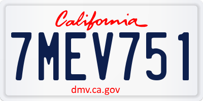 CA license plate 7MEV751