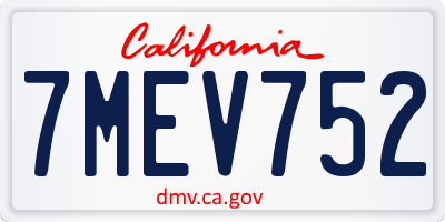 CA license plate 7MEV752
