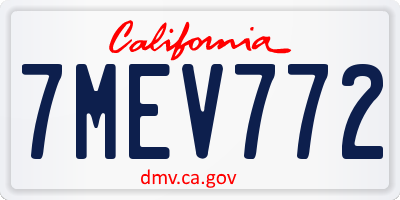 CA license plate 7MEV772
