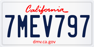 CA license plate 7MEV797