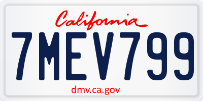 CA license plate 7MEV799