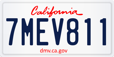 CA license plate 7MEV811