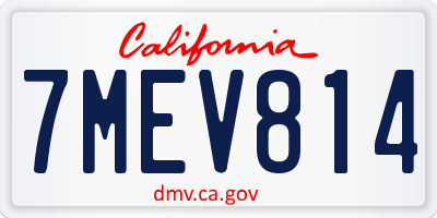 CA license plate 7MEV814