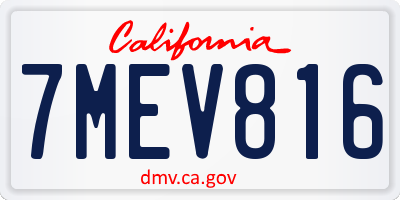 CA license plate 7MEV816