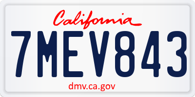CA license plate 7MEV843