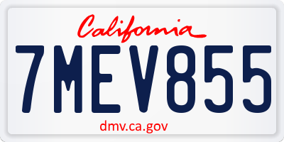 CA license plate 7MEV855