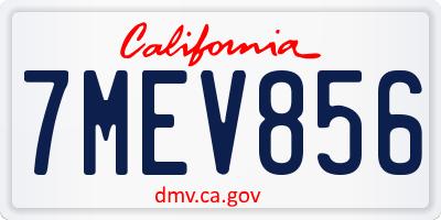 CA license plate 7MEV856