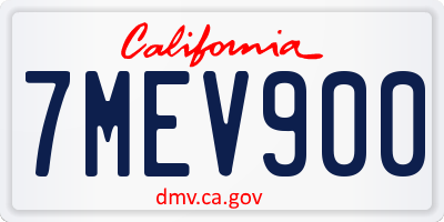 CA license plate 7MEV900