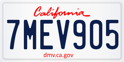 CA license plate 7MEV905