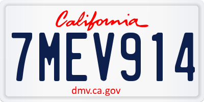 CA license plate 7MEV914