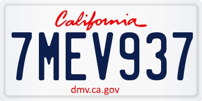CA license plate 7MEV937