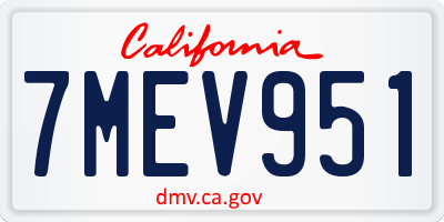 CA license plate 7MEV951