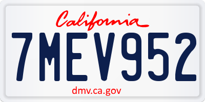 CA license plate 7MEV952