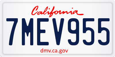CA license plate 7MEV955