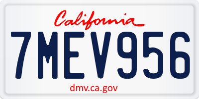 CA license plate 7MEV956