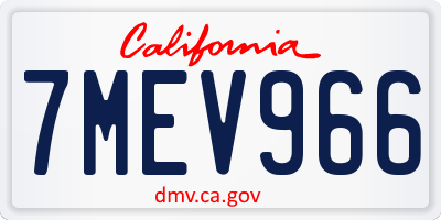 CA license plate 7MEV966