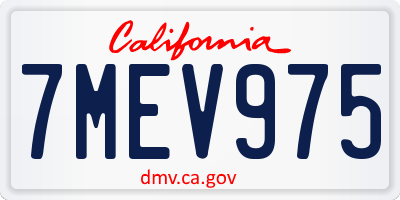 CA license plate 7MEV975