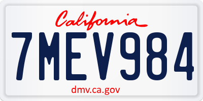 CA license plate 7MEV984