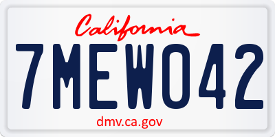 CA license plate 7MEW042