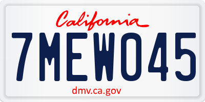 CA license plate 7MEW045