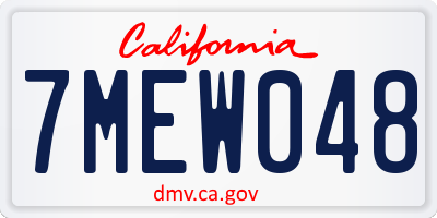 CA license plate 7MEW048