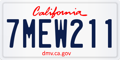 CA license plate 7MEW211
