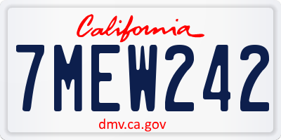 CA license plate 7MEW242