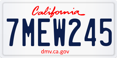 CA license plate 7MEW245