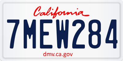 CA license plate 7MEW284