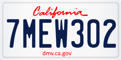 CA license plate 7MEW302