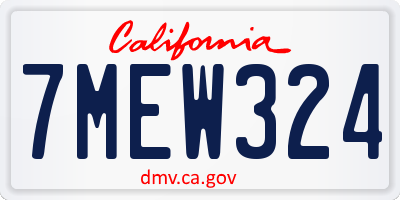 CA license plate 7MEW324