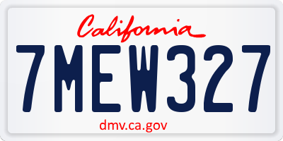 CA license plate 7MEW327
