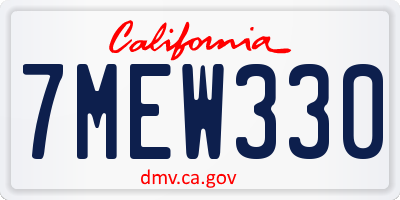 CA license plate 7MEW330