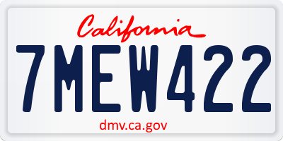 CA license plate 7MEW422