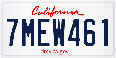 CA license plate 7MEW461