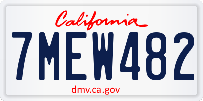CA license plate 7MEW482