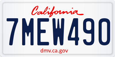 CA license plate 7MEW490