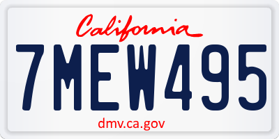 CA license plate 7MEW495